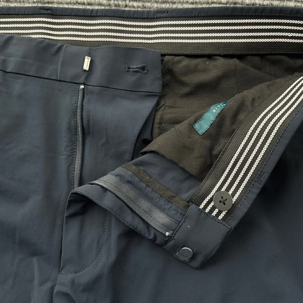 Perry Ellis Golf Performance Pants Men's 33x30 Navy Slim Fit Stretch EUC